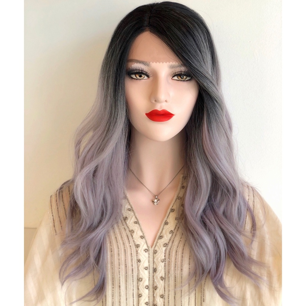20" Sliver Icy Platinum Wavy Lace Wig | Tammy - Picture 2 of 8